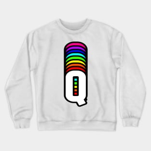 Rainbow Letter, Q Crewneck Sweatshirt